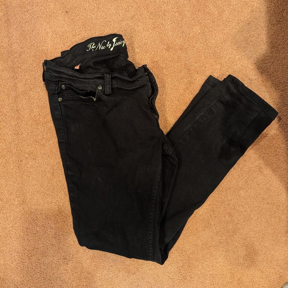 Vintage The Nic by Juicy Couture Ultra Low Rise Black Skinny Jeans Waist 29